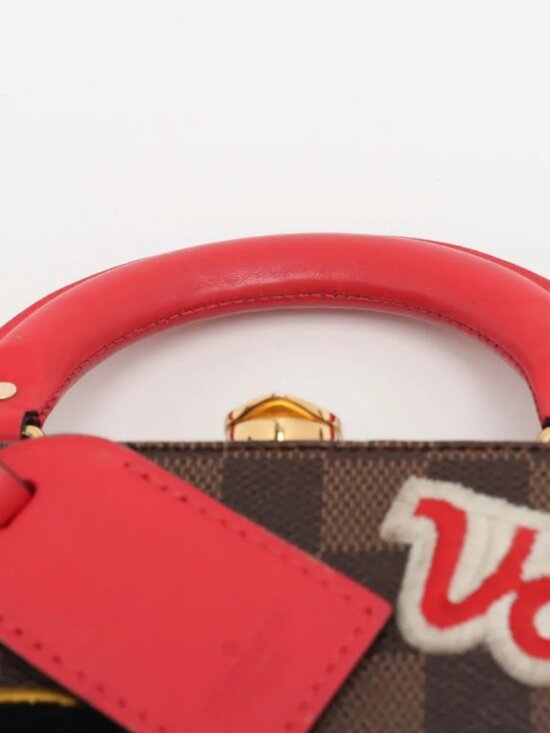 Louis Vuitton Damier Ebene LV Stories Box Patches Bag Brown x Red - Picture 6 of 10